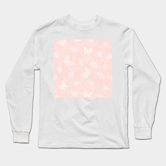 Blush Galactic Bugs Long Sleeve T-Shirt by Carolina Díaz